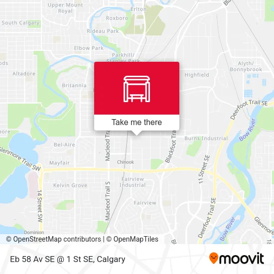 Eb 58 Av SE @ 1 St SE map