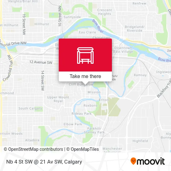 Nb 4 St SW @ 21 Av SW map