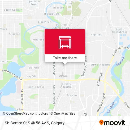 Sb Centre St S @ 58 Av S map