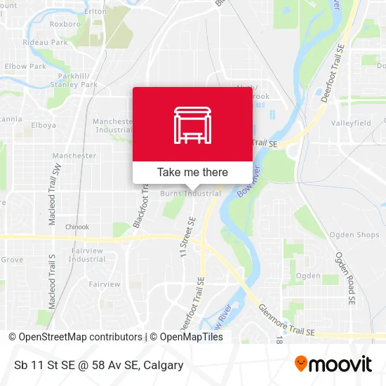 Sb 11 St SE @ 58 Av SE map