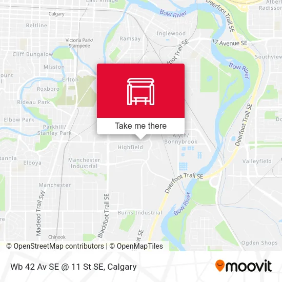 Wb 42 Av SE @ 11 St SE map