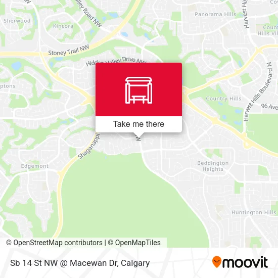 Sb 14 St NW @ Macewan Dr map