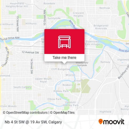 Nb 4 St SW @ 19 Av SW map