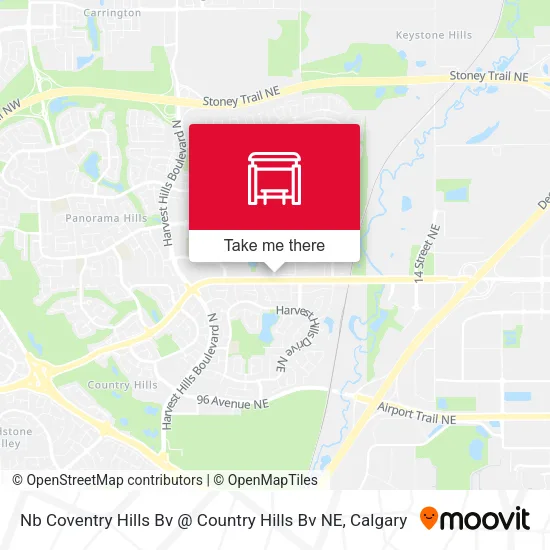 Nb Coventry Hills Bv @ Country Hills Bv NE map
