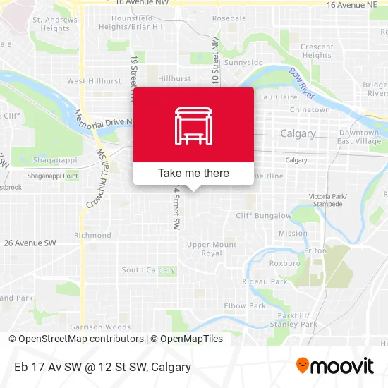 Eb 17 Av SW @ 12 St SW map
