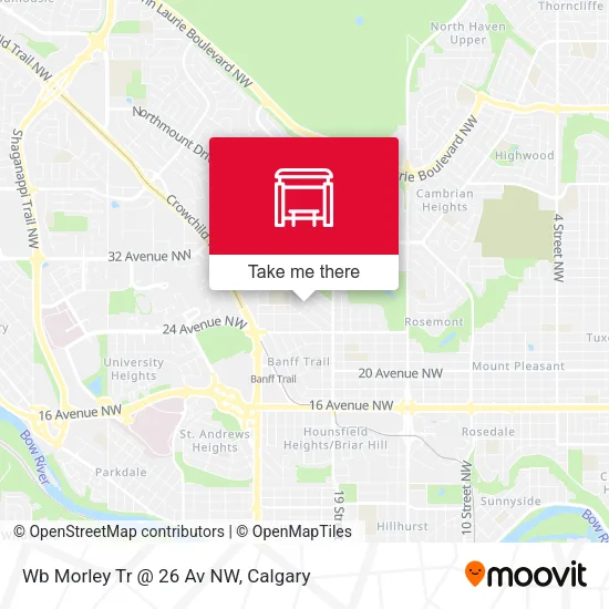 Wb Morley Tr @ 26 Av NW map