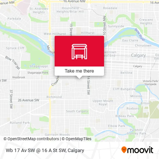 Wb 17 Av SW @ 16 A St SW map