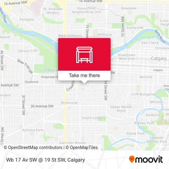 Wb 17 Av SW @ 19 St SW map