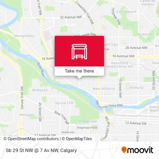 Sb 29 St NW @ 7 Av NW map