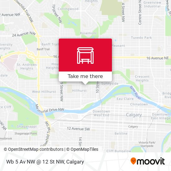 Wb 5 Av NW @ 12 St NW map