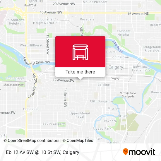 Eb 12 Av SW @ 10 St SW map
