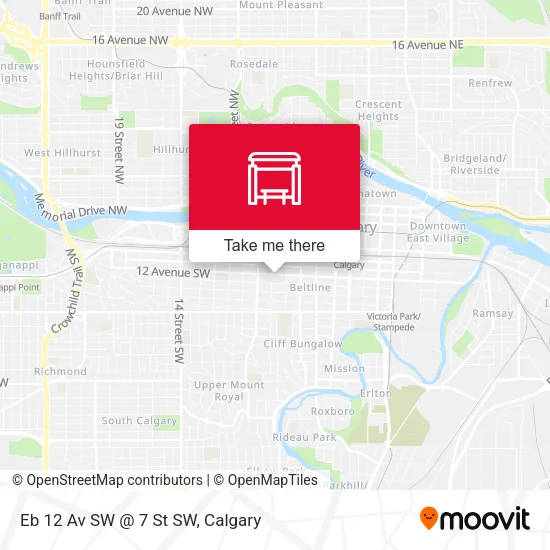 Eb 12 Av SW @ 7 St SW map