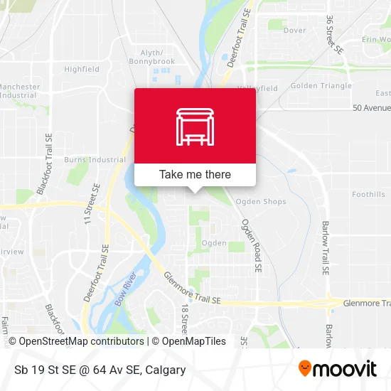 Sb 19 St SE @ 64 Av SE map