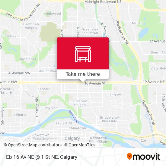 Eb 16 Av NE @ 1 St NE map