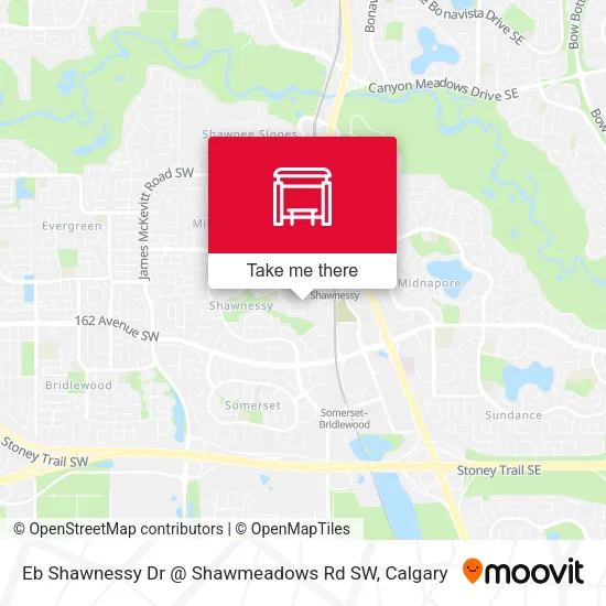 Eb  Shawnessy Dr @ Shawmeadows Rd SW map