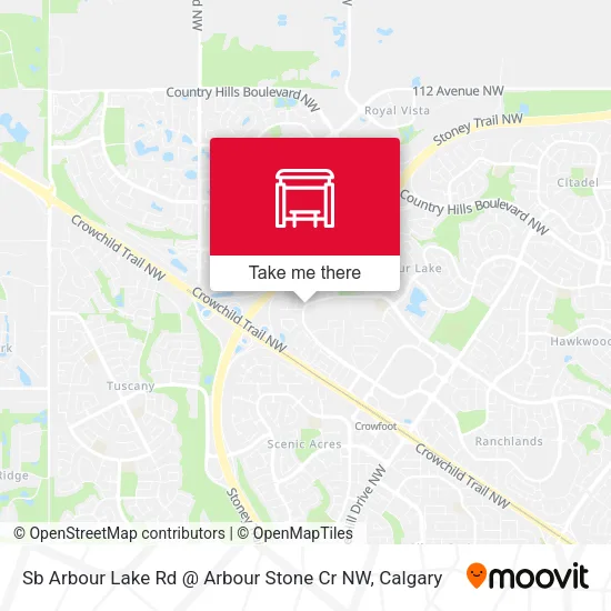 Sb Arbour Lake Rd @ Arbour Stone Cr NW map