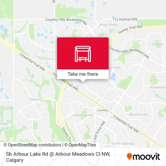 Sb Arbour Lake Rd @ Arbour Meadows Cl NW map