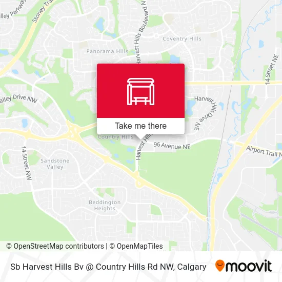 Sb Harvest Hills Bv @ Country Hills Rd NW map