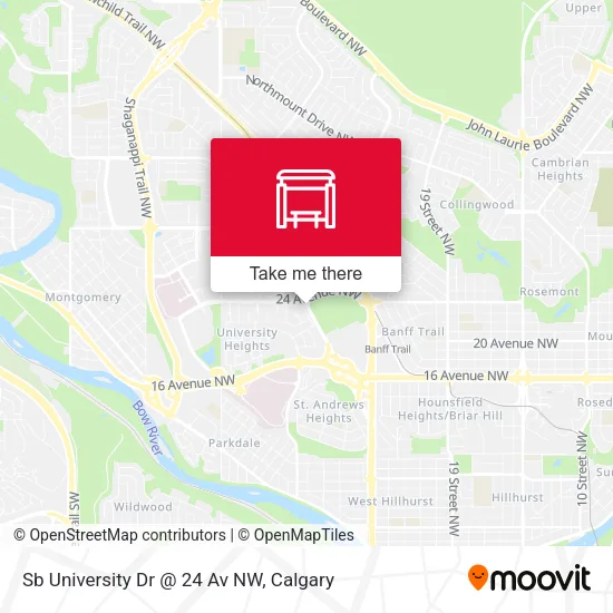 Sb University Dr @ 24 Av NW map