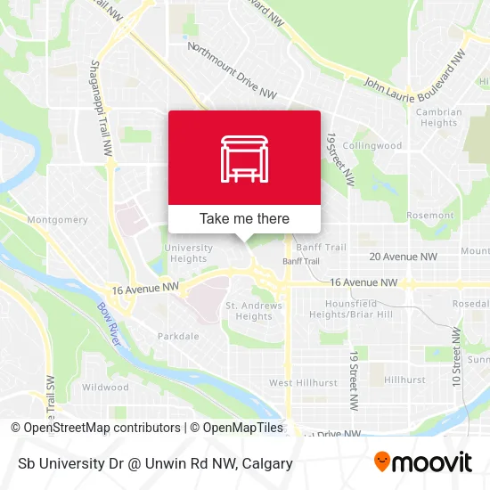 Sb University Dr @ Unwin Rd NW map