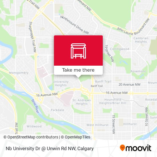 Nb University Dr @ Unwin Rd NW map