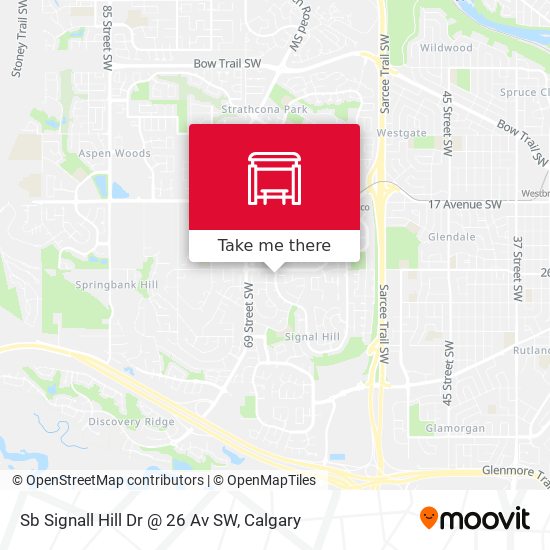 Sb Signall Hill Dr @ 26 Av SW map