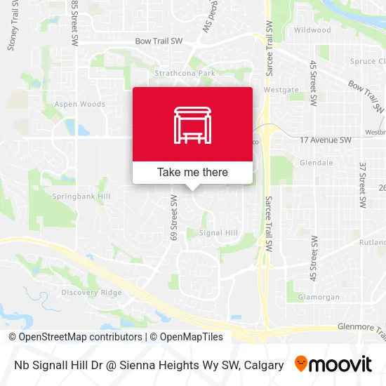 Nb Signall Hill Dr @ Sienna Heights Wy SW map
