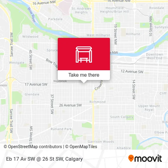 Eb 17 Av SW @ 26 St SW map