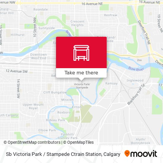 Sb Victoria Park / Stampede Ctrain Station map