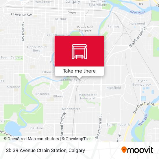 Sb 39 Avenue Ctrain Station map