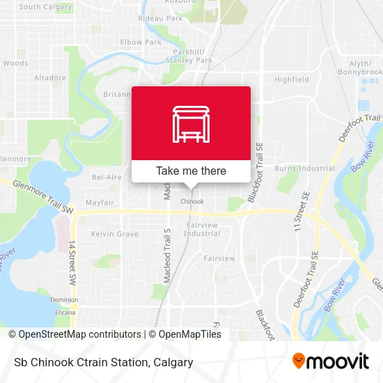 Sb Chinook Ctrain Station map
