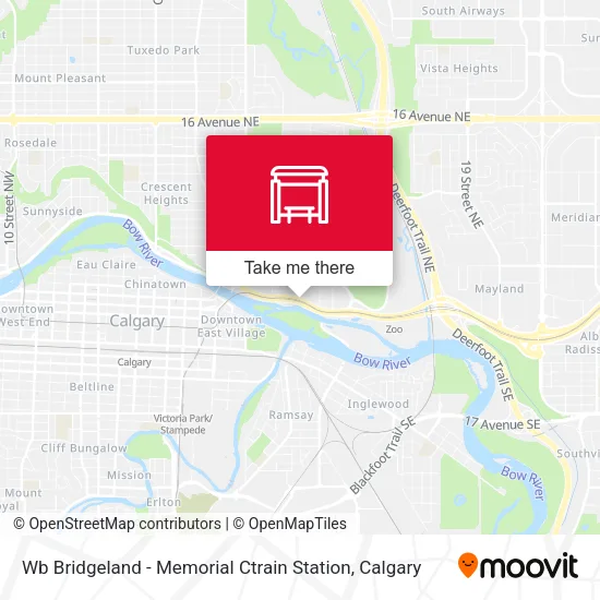 Wb Bridgeland - Memorial Ctrain Station map