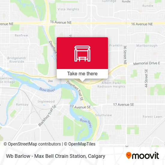 Wb Barlow - Max Bell Ctrain Station map