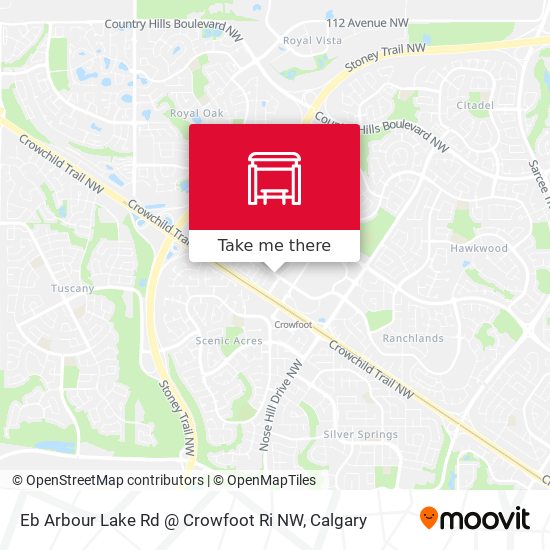Eb Arbour Lake Rd @ Crowfoot Ri NW map