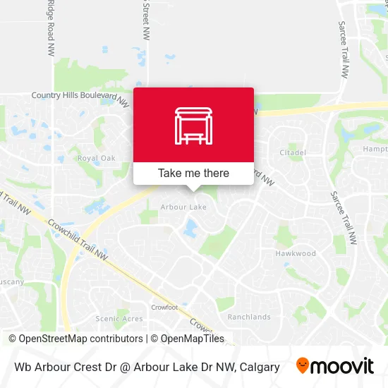 Wb Arbour Crest Dr @ Arbour Lake Dr NW map