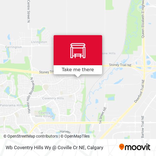 Wb Coventry Hills Wy @ Coville Cr NE map