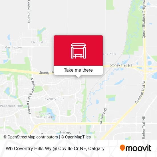 Wb Coventry Hills Wy @ Coville Cr NE map