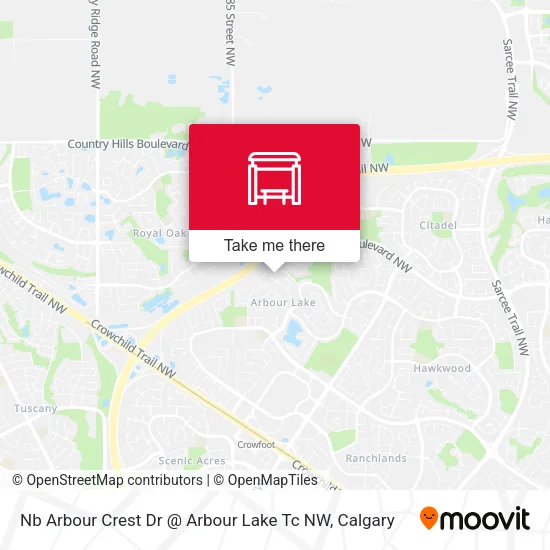Nb Arbour Crest Dr @ Arbour Lake Tc NW map