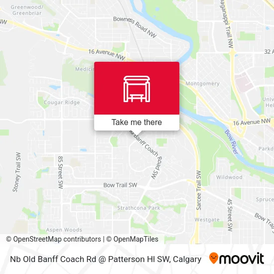 Nb Old Banff Coach Rd @ Patterson Hl SW map