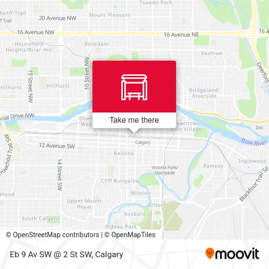 Eb 9 Av SW @ 2 St SW map