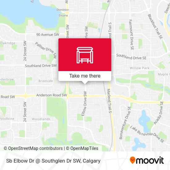 Sb Elbow Dr @ Southglen Dr SW map