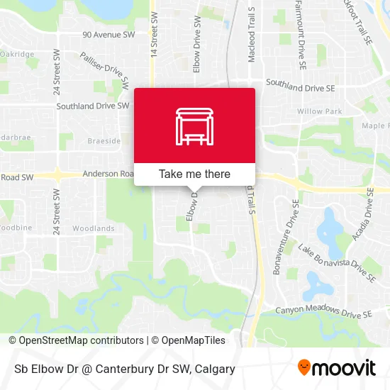 Sb Elbow Dr @ Canterbury Dr SW map