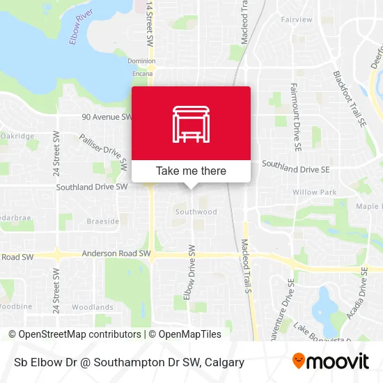 Sb Elbow Dr @ Southampton Dr SW map