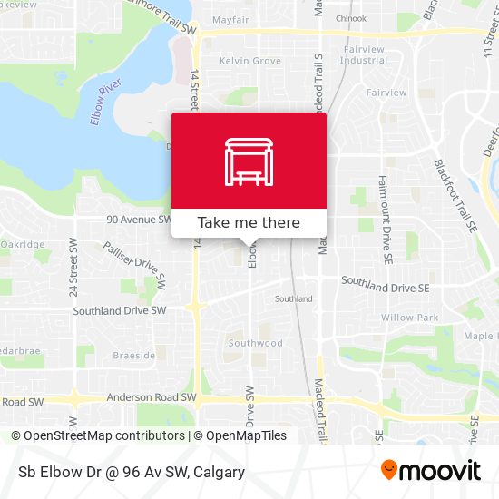 Sb Elbow Dr @ 96 Av SW map