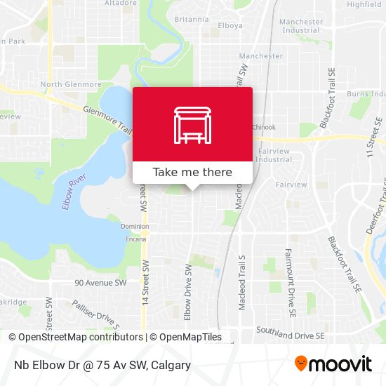 Nb Elbow Dr @ 75 Av SW map