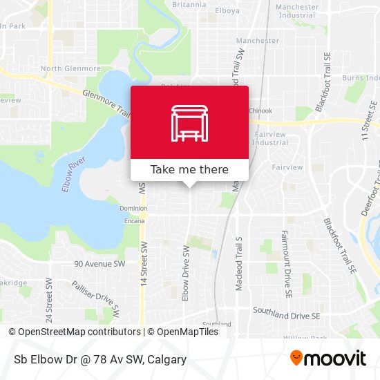Sb Elbow Dr @ 78 Av SW map