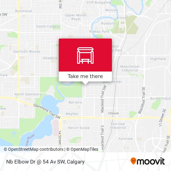 Nb Elbow Dr @ 54 Av SW map