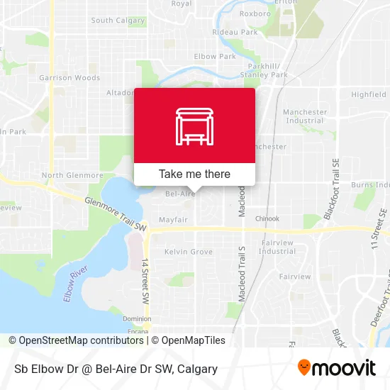 Sb Elbow Dr @ Bel-Aire Dr SW map