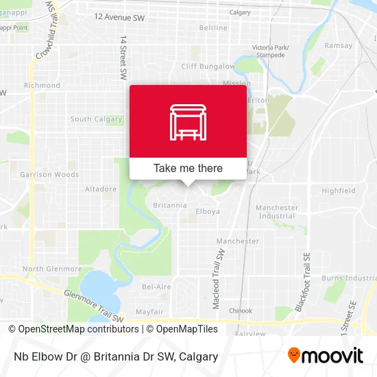 Nb Elbow Dr @ Britannia Dr SW map