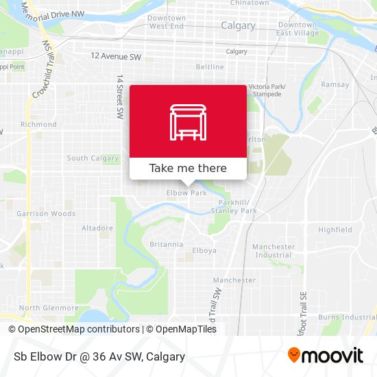 Sb Elbow Dr @ 36 Av SW map
